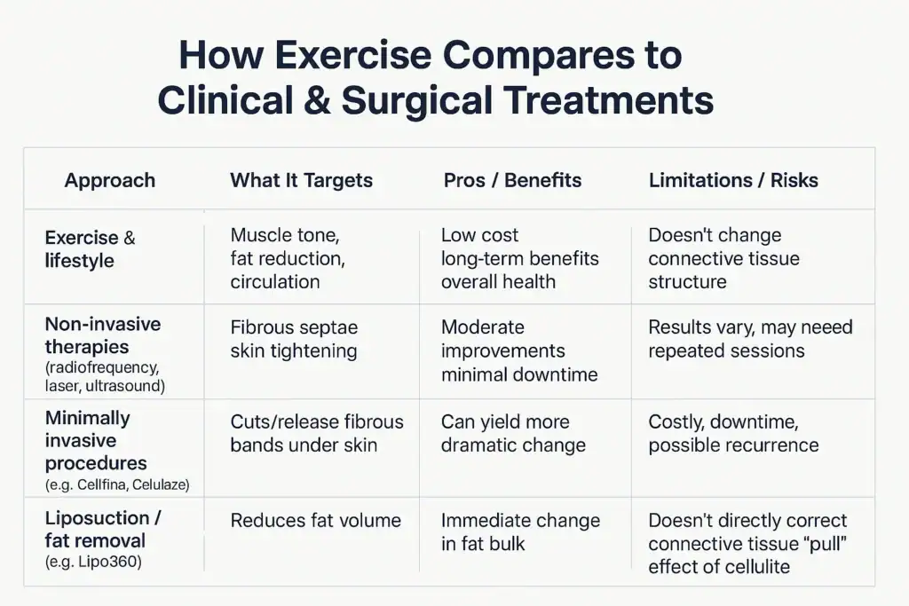 Sculpting Your Bum: Can Toning Exercises Really Reduce Cellulite? 2 How exercise compares to treatments from Lipo 360 Essex