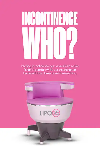 LIPO360 EMS Chair Can Help with Urinary Incontinence 2 Image of a urinary incontinence treatment seat Essex